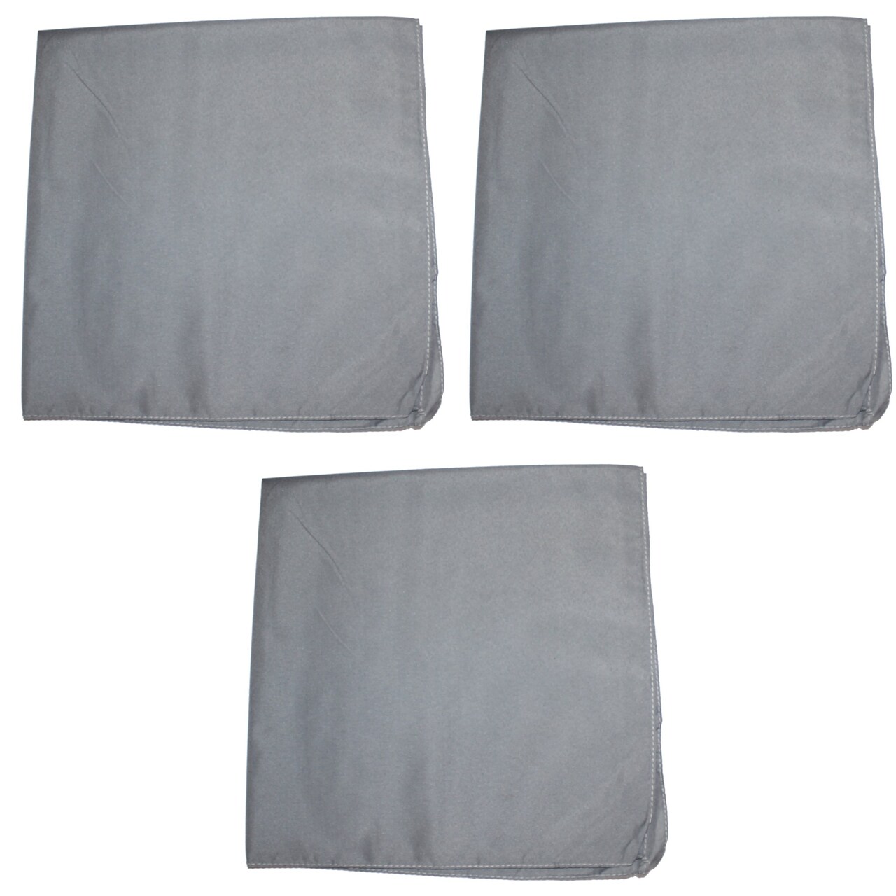 3 Pack Plain Polyester Bandanas Lightweight and Versatile Accessories